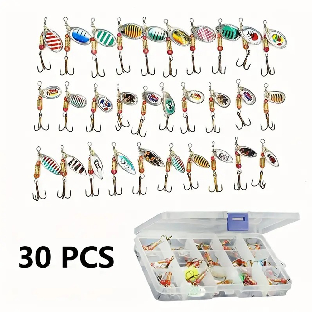 30pcs Metal Spoon Spinner Fish - Fishing Hook Treble recension och pris